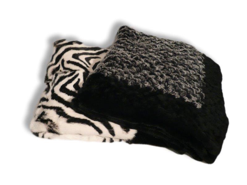 Dellera Pellicce - coperta lapin rex tricot e lapin zebra