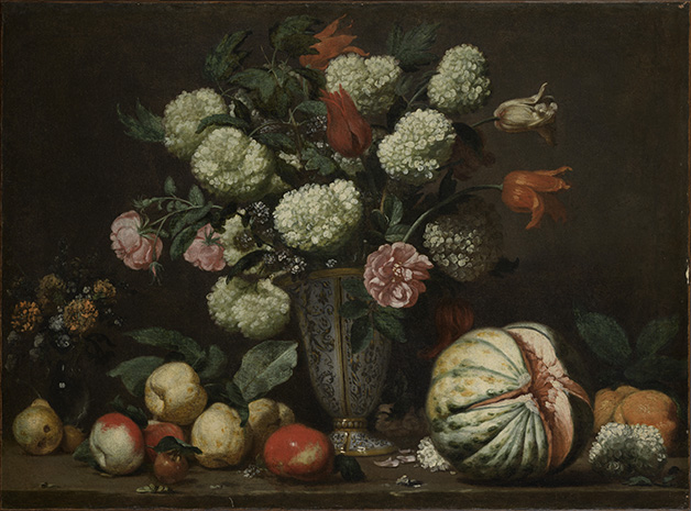 Bernardo Strozzi, Vasi con fiori e composizioni di frutta, 1630 circa 