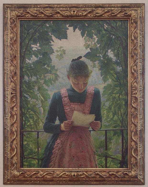 Angelo Morbelli, La prima lettera, 1890-1891, Olio su tela, Milano, collezione privata